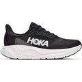 Men's HOKA Arahi 9 Wide Fit Running Shoes Black White outer side view showing enhanced H-Frame stability technology with dual-density compression moulded EVA foam and wide fit for daily overpronation control