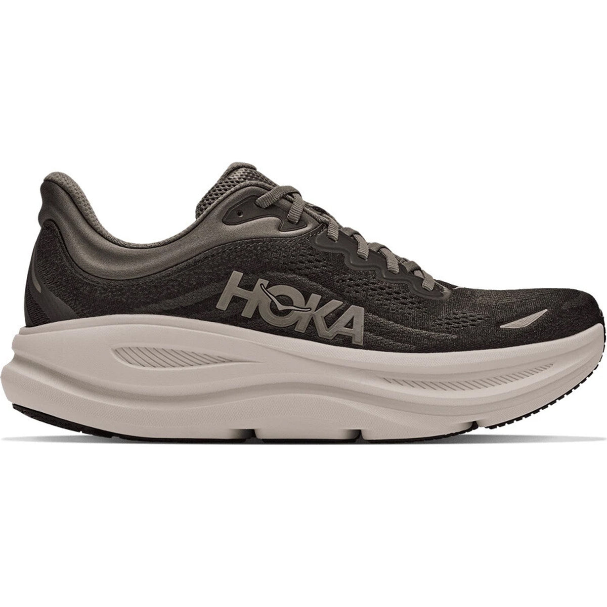 Men's Bondi 9 Running Shoes Black / River Rock Grey