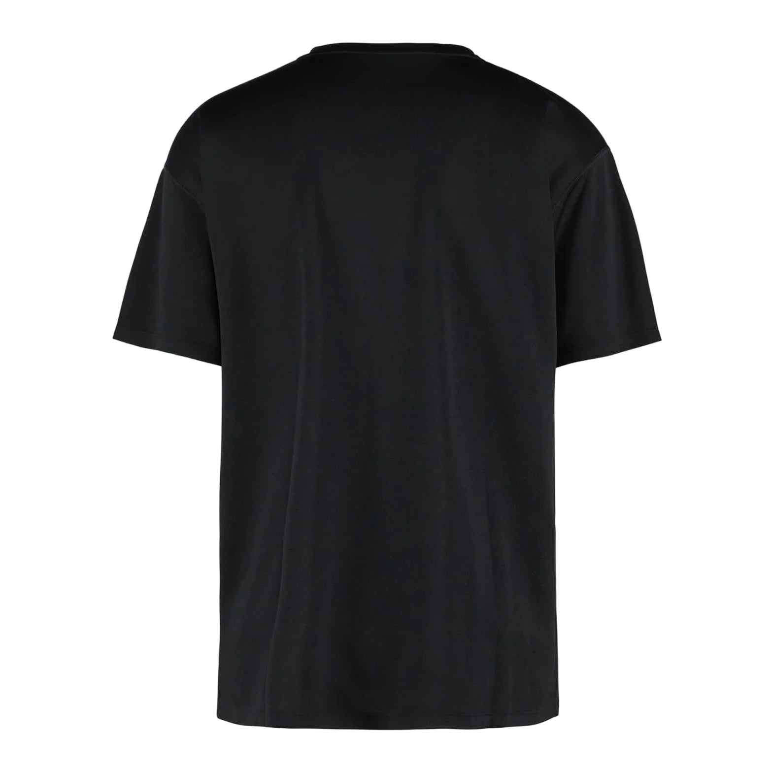 District Vision Men's Boxy Training Tee Black back view showing durable overlock construction with moisture and odour management properties