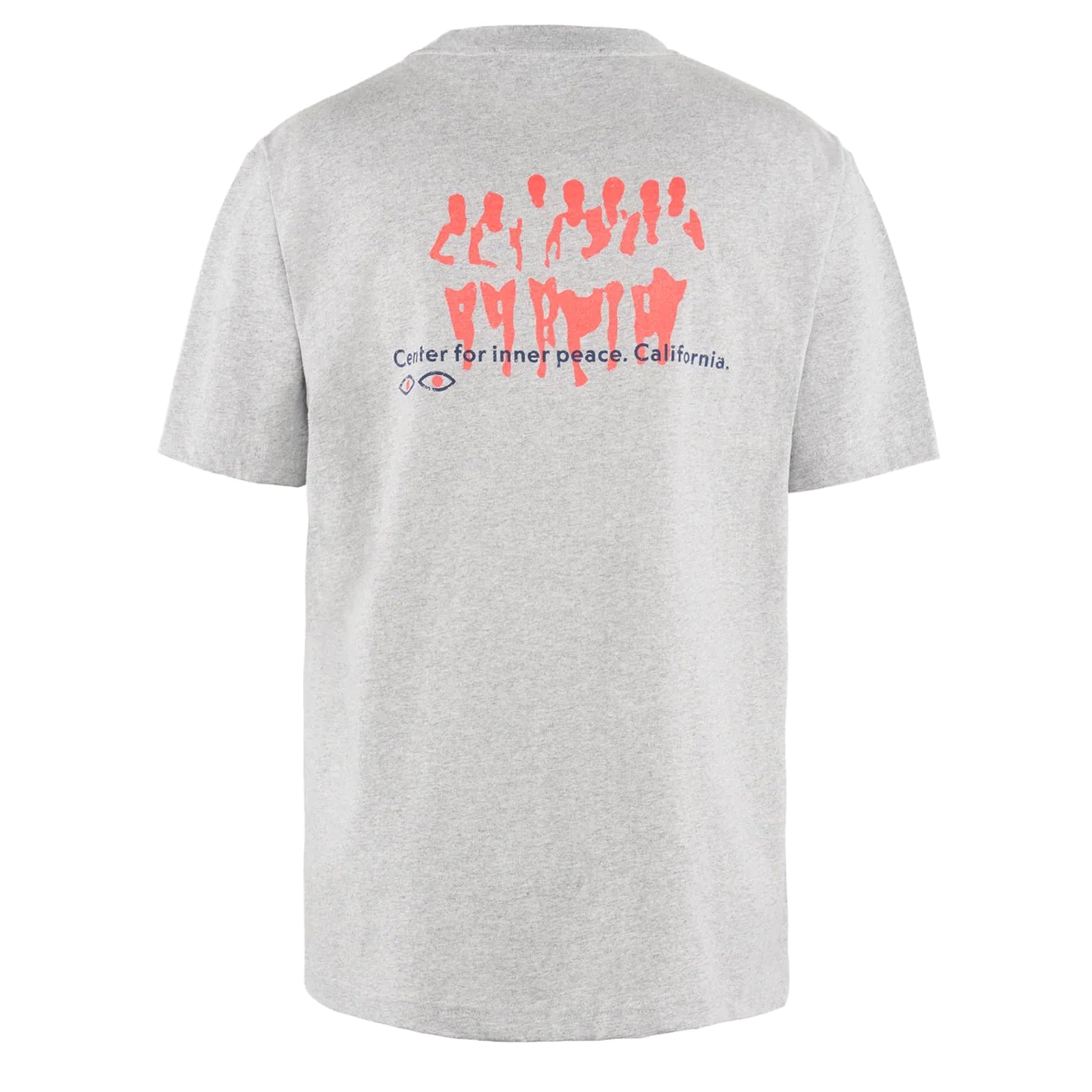 District Vision California Cotton Tee men's in NB Vintage Heather Grey — back product shot showing relaxed fit silhouette and heather grey pigment dye stone wash heavyweight cotton construction