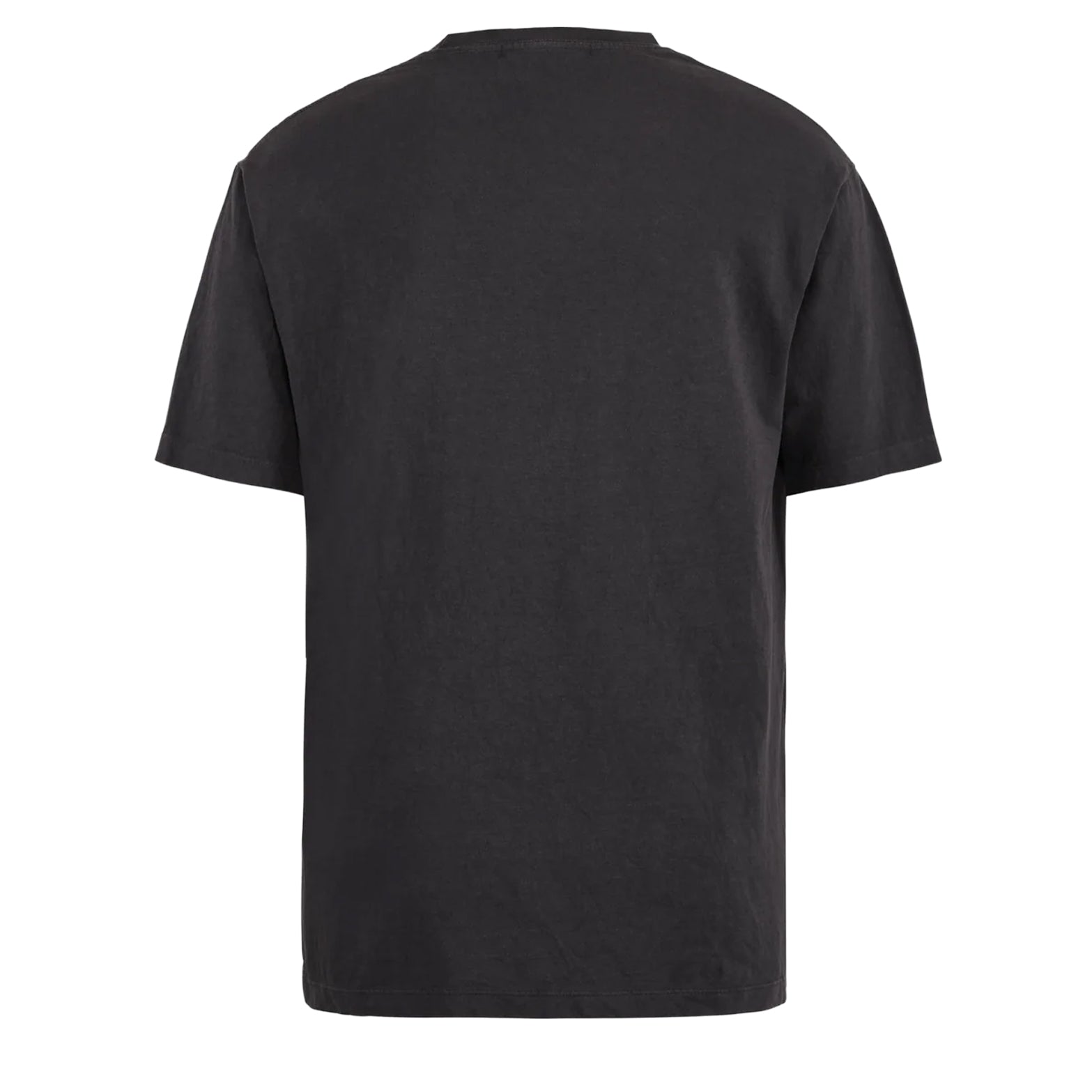 District Vision California Cotton Tee men's in Run in Love Vintage Black — back product shot showing relaxed fit silhouette and vintage black pigment dye stone wash heavyweight cotton construction
