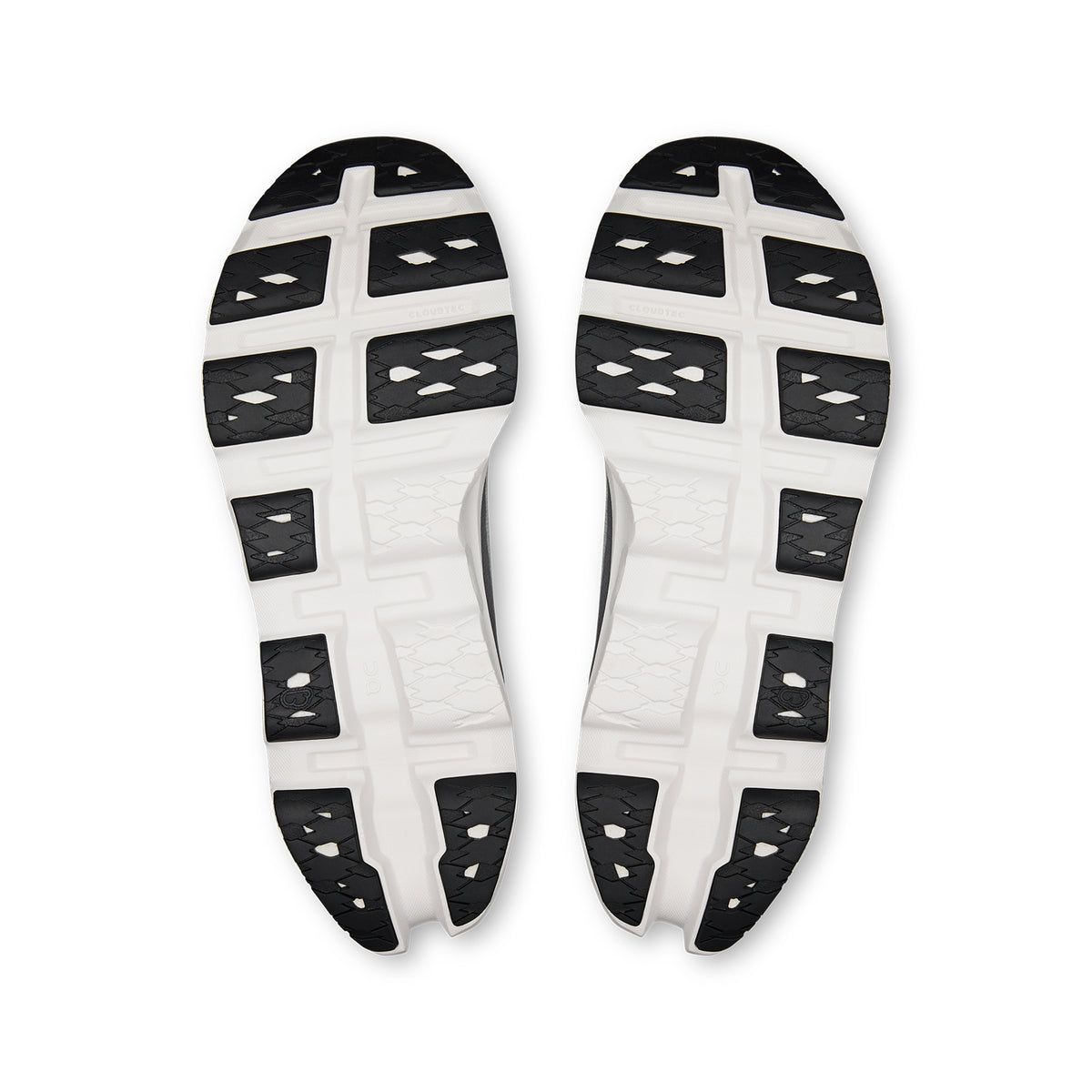 On Cloudmonster 3 men's running shoe in Tin / Ivory — outsole view showing compressed rubber tread pattern and ivory triple-layer CloudTec® Helion™ foam midsole stack