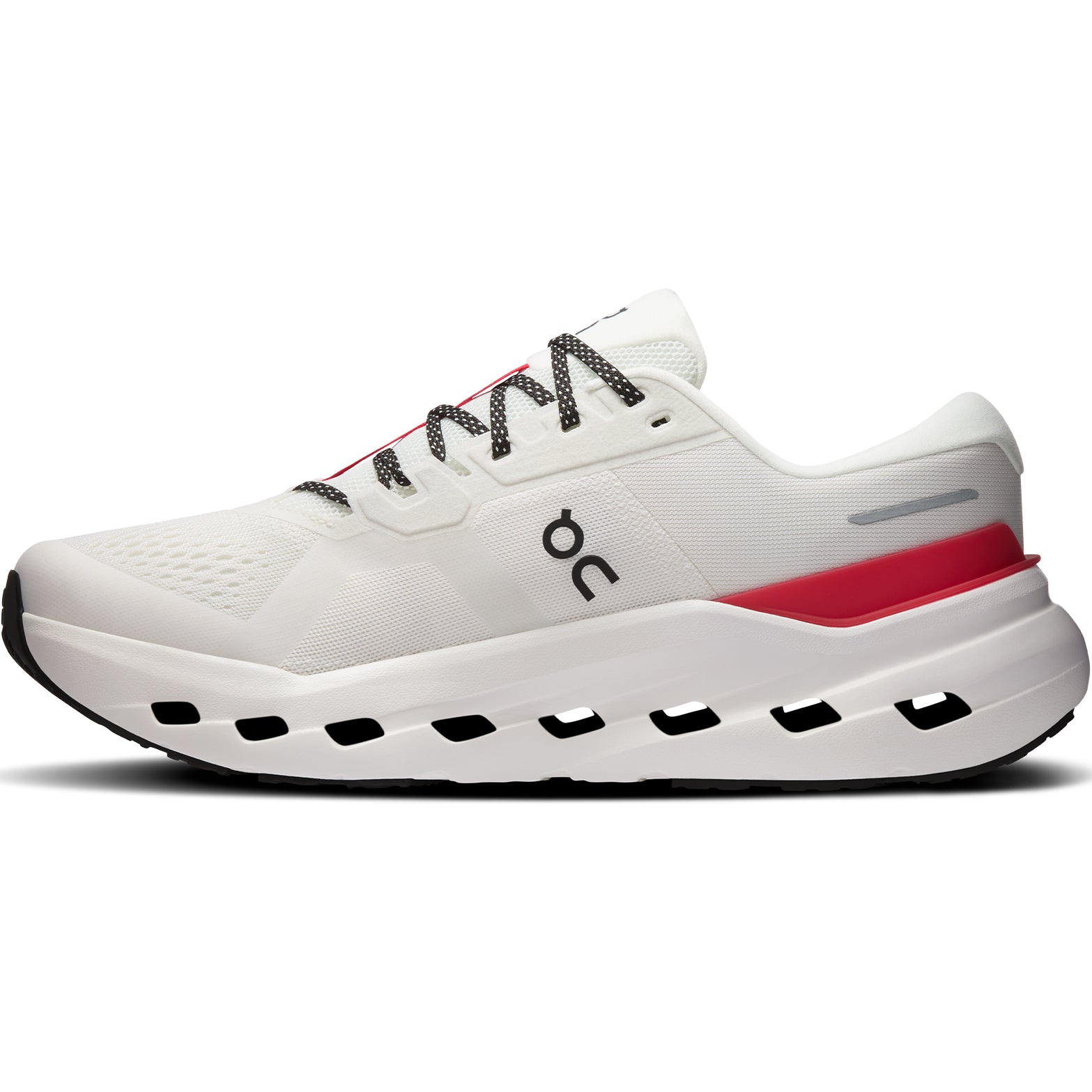 On Cloudrunner 3 men's running shoe in Ivory / Robin — inner view showing ivory engineered mesh upper, robin midsole detailing, enhanced medial support and CloudTec® Helion™ foam midsole construction