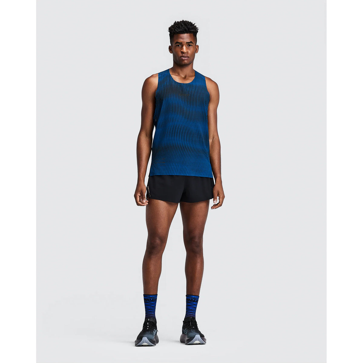 Men's CoolGrid Distance Singlet with Flopack Bauhaus Blue