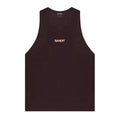 Men's Bandit CoolGrid Training Singlet with Flopack Espresso front product view showing CoolGrid smooth breathable fabric with high neckline and two-tone reflective graphics