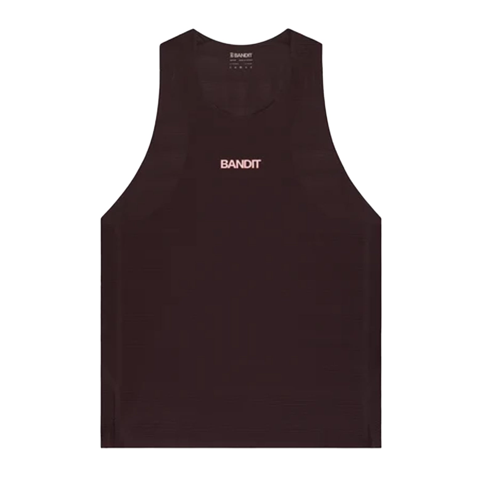 Men's Bandit CoolGrid Training Singlet with Flopack Espresso front product view showing CoolGrid smooth breathable fabric with high neckline and two-tone reflective graphics