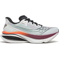 Saucony Endorphin Azura men's running shoe in White / Crimson — outer view showing white engineered mesh upper with crimson accent detailing and PWRRUN PB superfoam midsole profile