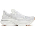 Men's Saucony Endorphin Azura Running Shoes White Gum outer side view showing PWRRUN PB superfoam midsole with SpeedRoll geometry for plateless daily road running
