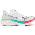 Men's Saucony Endorphin Azura Running Shoes White Multi outer side view showing PWRRUN PB superfoam midsole with SpeedRoll geometry for plateless daily road running