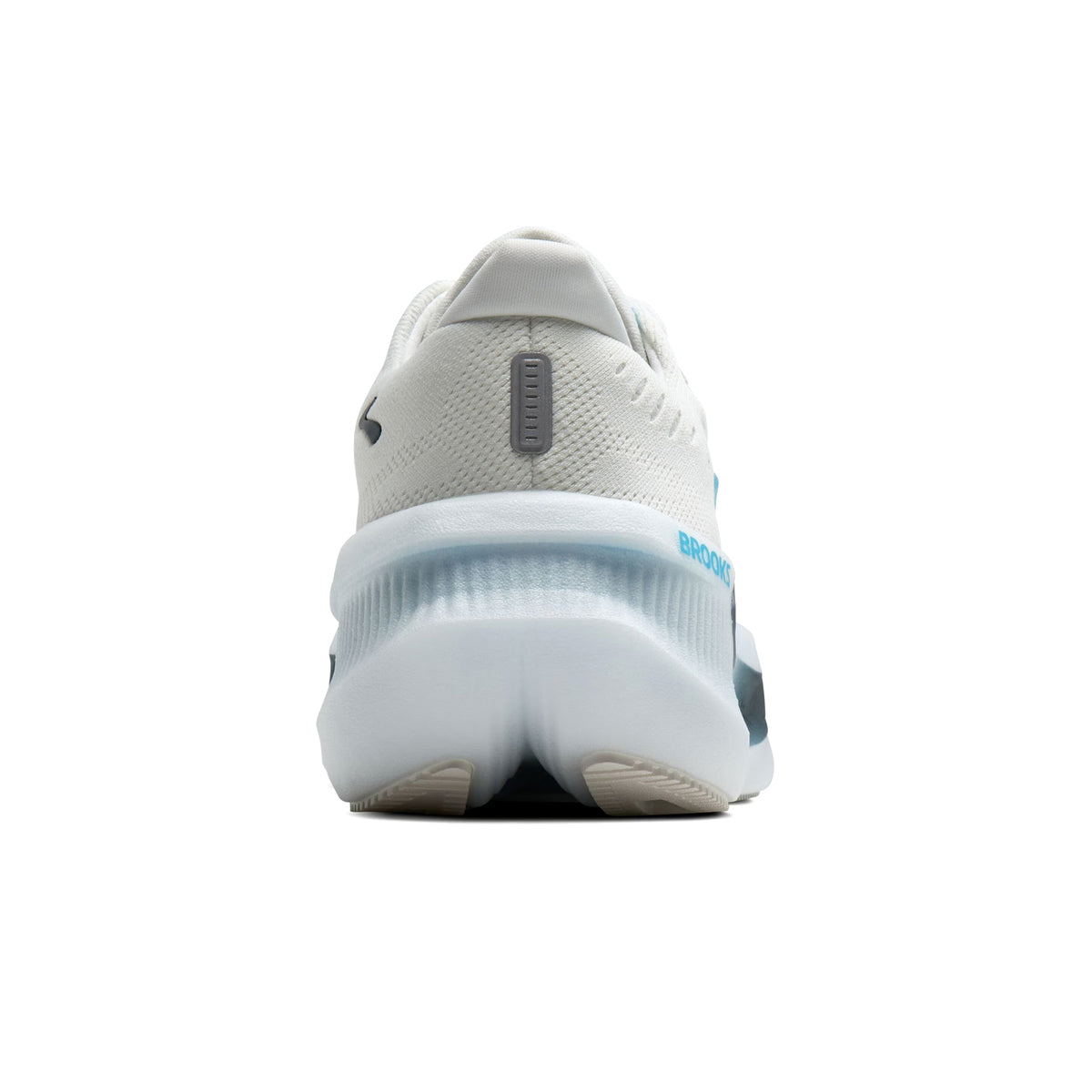 Men's Brooks Glycerin Max 2 Running Shoes White Blue Spellbound heel view showing boundary-pushing maximum stack height with DNA TUNED foam