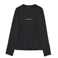 Introducing the Men’s Lateral Peak Long Sleeve Top Black Beauty by Portal—a black, moisture-wicking long sleeve shirt featuring the word “portal” in white, lowercase letters centered on the chest. Expertly crafted from premium Japanese technical fabric, this top offers lasting comfort and contemporary style.