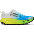 Men's HOKA Mafate 5 Trail Running Shoes Frost Hoka Citrus outer side view showing dual-density midsole with Rocker Integrity Technology and Vibram Megagrip 5mm lugs for technical trail running