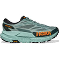 HOKA Mafate X men's trail running shoe in Sage / Rosemary — outer view showing sage woven textile upper with rosemary accent detailing, protective toe cap and Vibram® Megagrip outsole profile