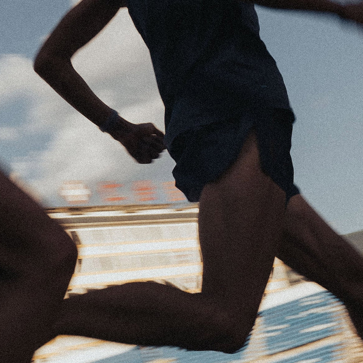 Men's Soar Marathon Shorts worn by male runner in motion showing stretch mesh fit during running