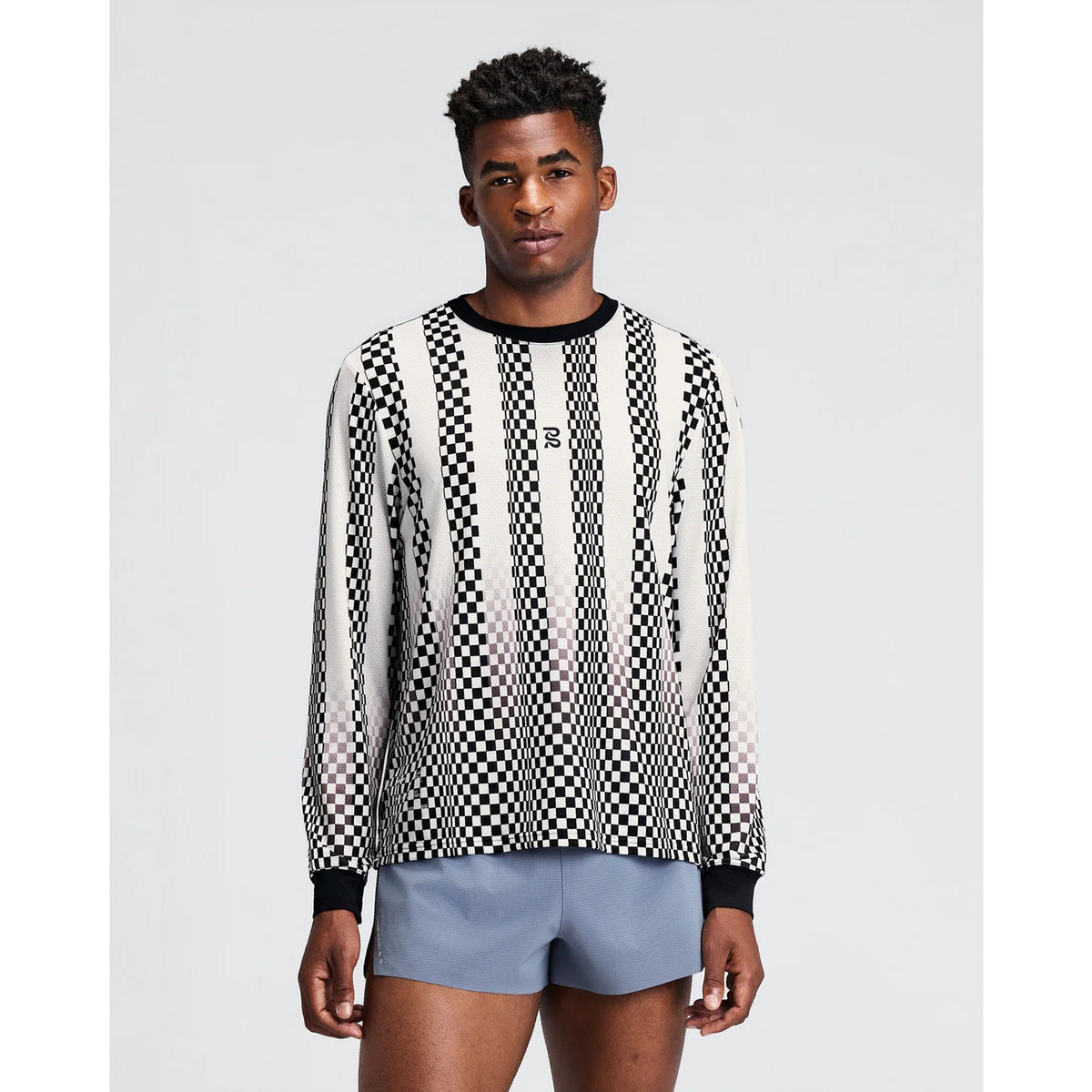 Men's Micromesh Long Sleeve Checkerboard