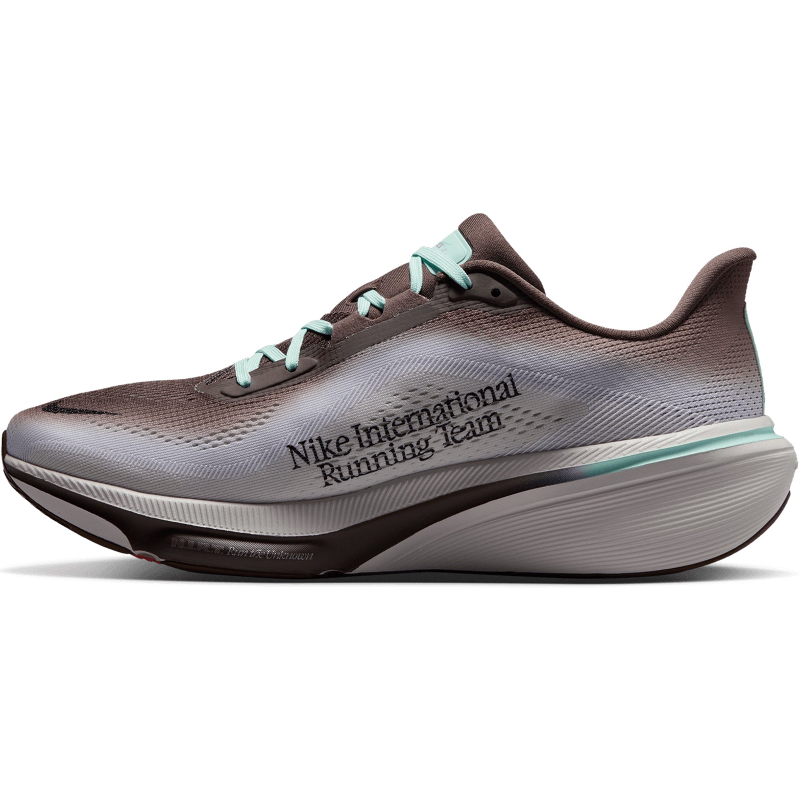 Men's Nike Pegasus 42 Running Shoes Ironstone Sea Glass Arctic Green Black inner side view showing ReactX foam with full-length Air Zoom for 13% more responsiveness during daily running