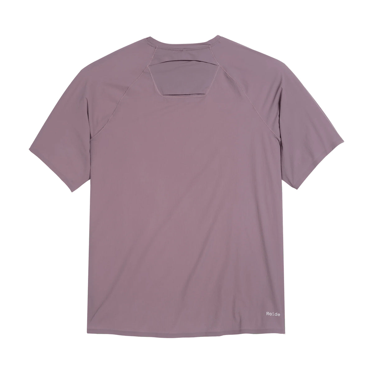 Back view of a mauve Men’s RaceTech Tee Dusk featherweight running tee, featuring a ventilation panel at the upper back.