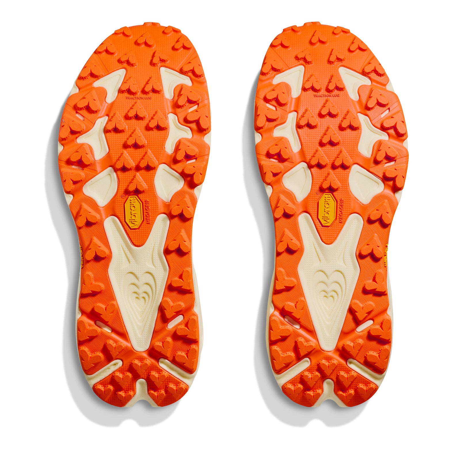 Men's Speedgoat 7 Trail Running Shoes Vintage Yellow Turmeric sole view displaying 5mm Vibram® Megagrip traction lugs