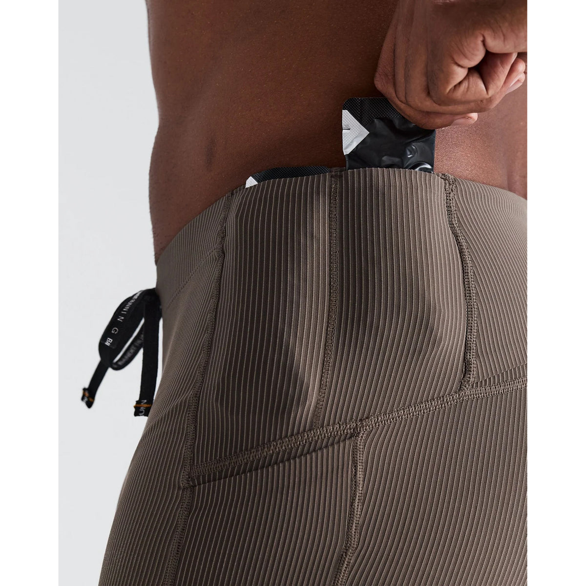 Men's Striped Cadence Quarter Tights Concrete Taupe / Cocoa