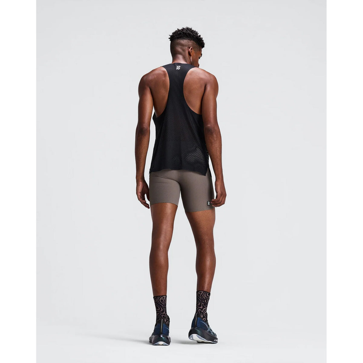 Men's Striped Cadence Quarter Tights Concrete Taupe / Cocoa