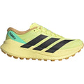 Men's adidas Terrex Agravic SL Trail Running Shoes Frozen Lemon Core Black Pulse Mint outer side view showing LIGHTSTRIKE PRO midsole with dynamic rocker design and Continental rubber outsole for responsive trail running