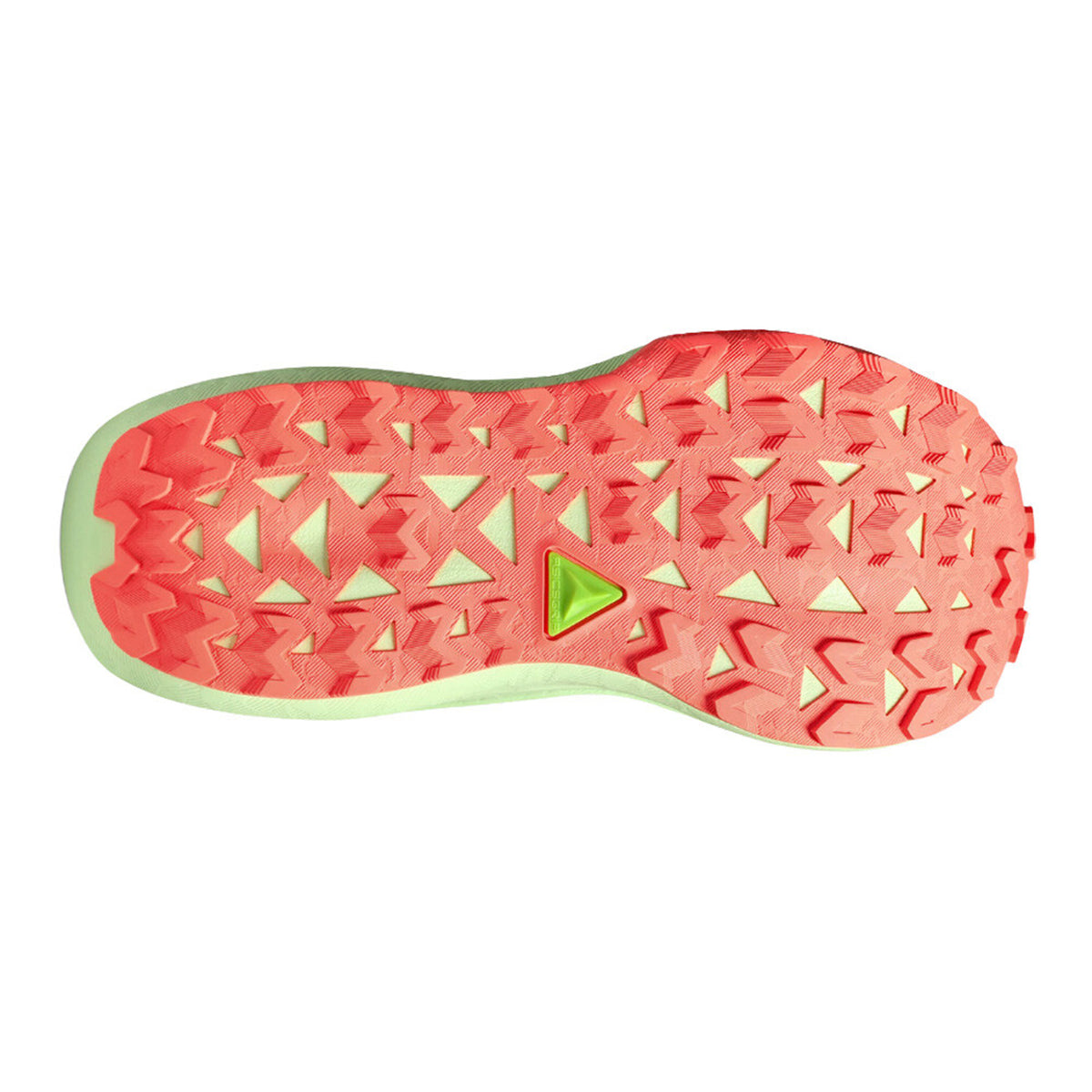 ASICS TRABUCO MAX 5 men's trail running shoe in Umeboshi / Black — outsole view showing ASICSGRIP advanced traction pattern and black FF BLAST PLUS cushioning midsole stack with GUIDESOLE curved sole geometry