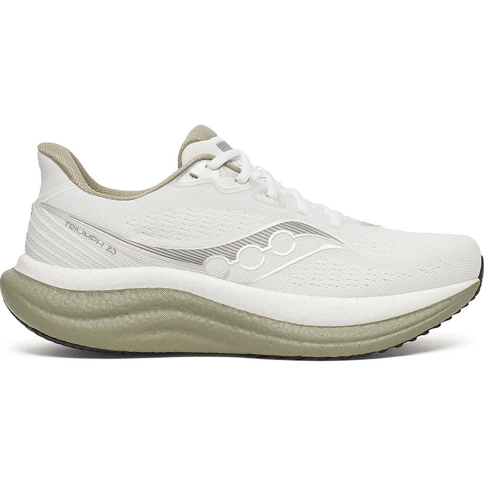 Saucony Men's Triumph 23 Running Shoes White / Laurel at Achilles Heel