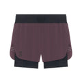 Men's On Zero 2-in-1 Shorts Urchin Black front product view showing ultralight perforated outer with On athlete-inspired graphic and two-layer waistband construction