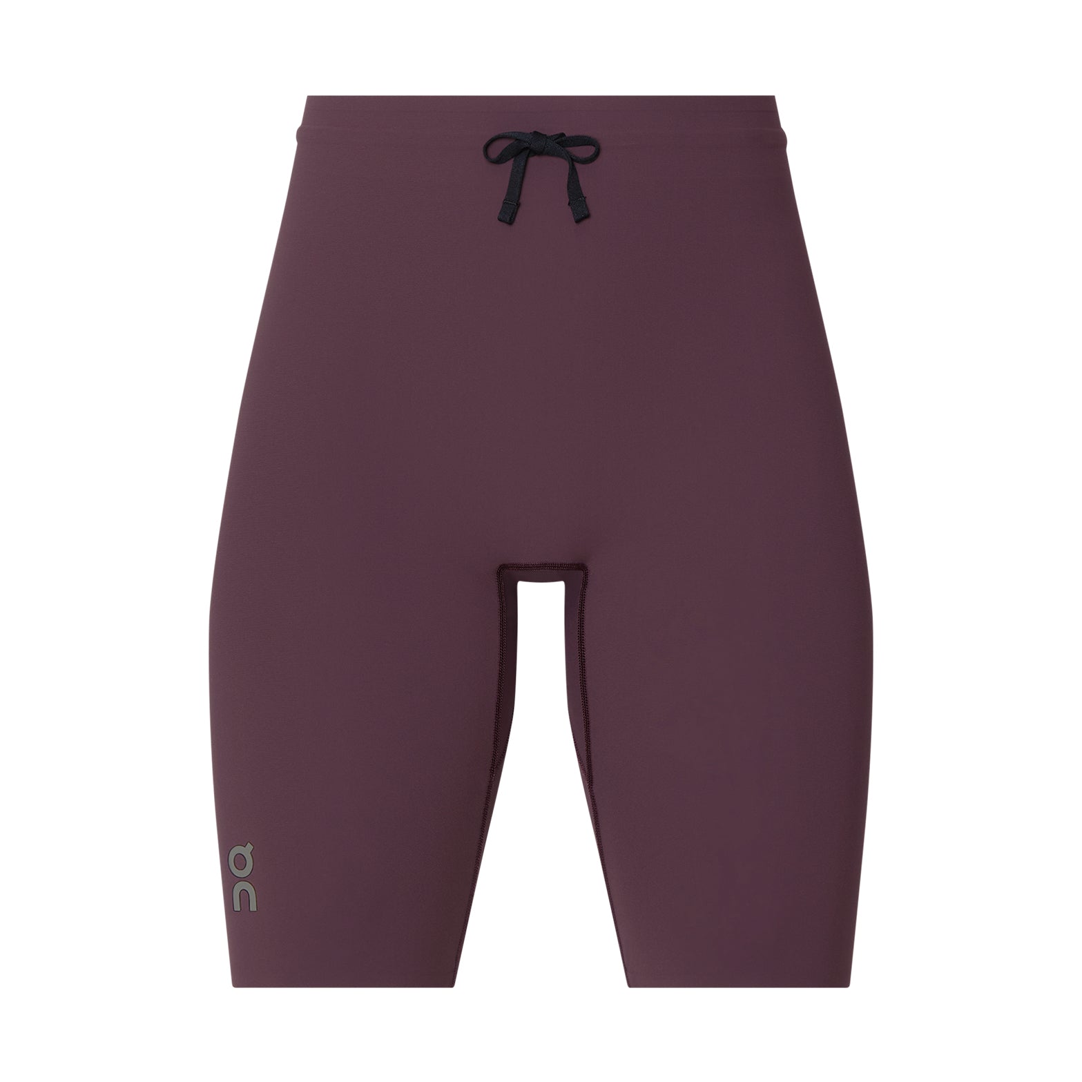 Men's On Zero Half Tights Urchin front product view showing lightweight technical fabric with OAC athlete-inspired graphic and adjustable waistband construction