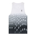 Men's On Zero Singlet Black Grey White product view showing ultra-lightweight construction with On DryTec moisture-wicking fabric and athletic racer-back styling