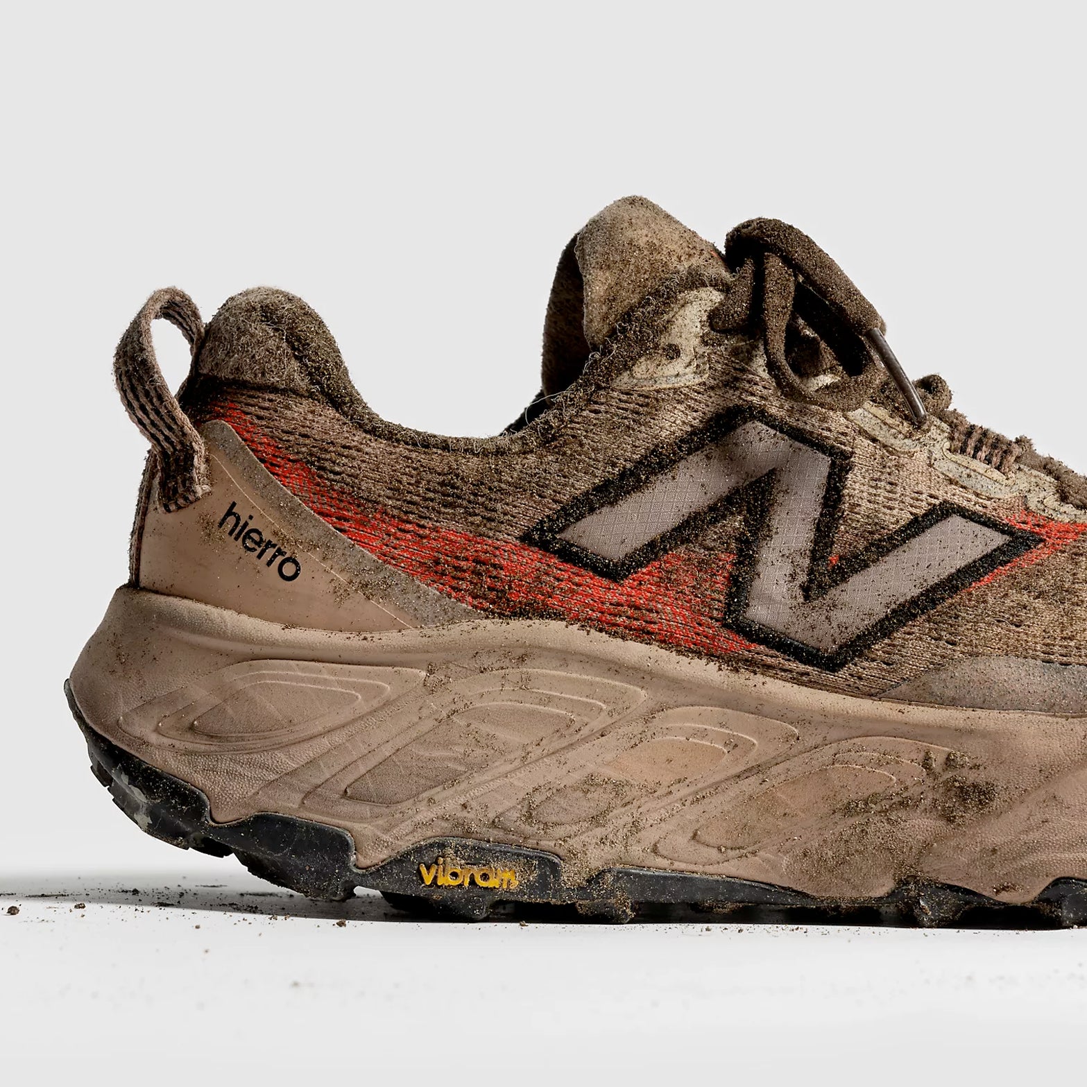 Men's Fresh Foam X Hierro v9 Trail Running Shoes Desert Clay / Earth Shadow / Urgent Red - Achilles Heel