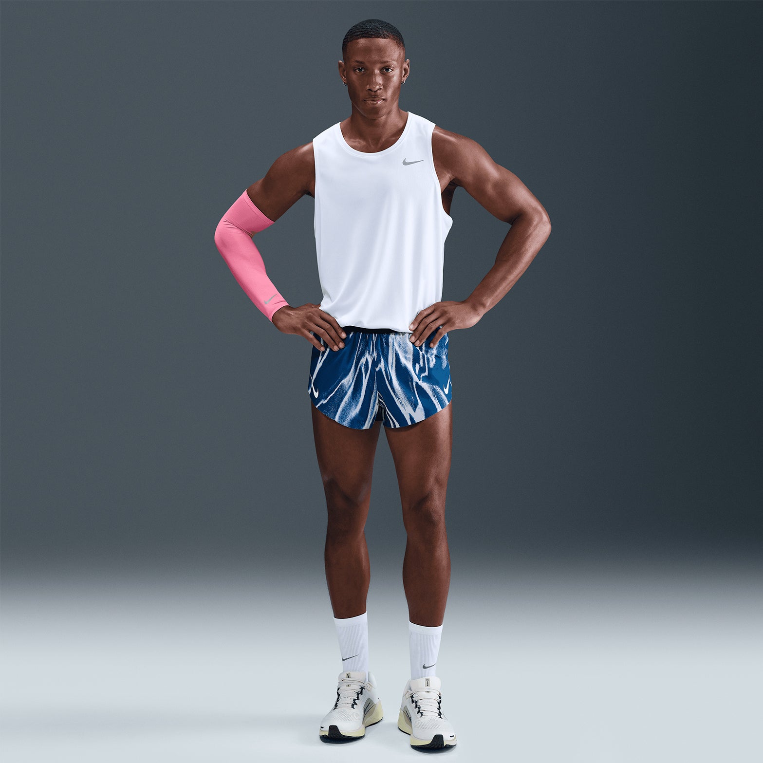 Men's Dri-FIT AeroSwift ADV 2 Inch Running Shorts Coastal Blue / White - Achilles Heel