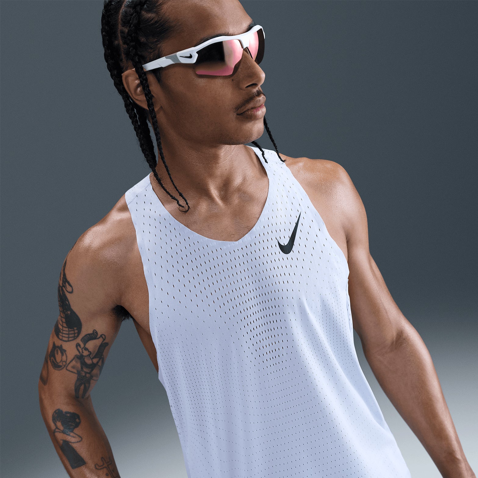 Men's Dri-FIT AeroSwift ADV Running Vest Ghost / Black - Achilles Heel