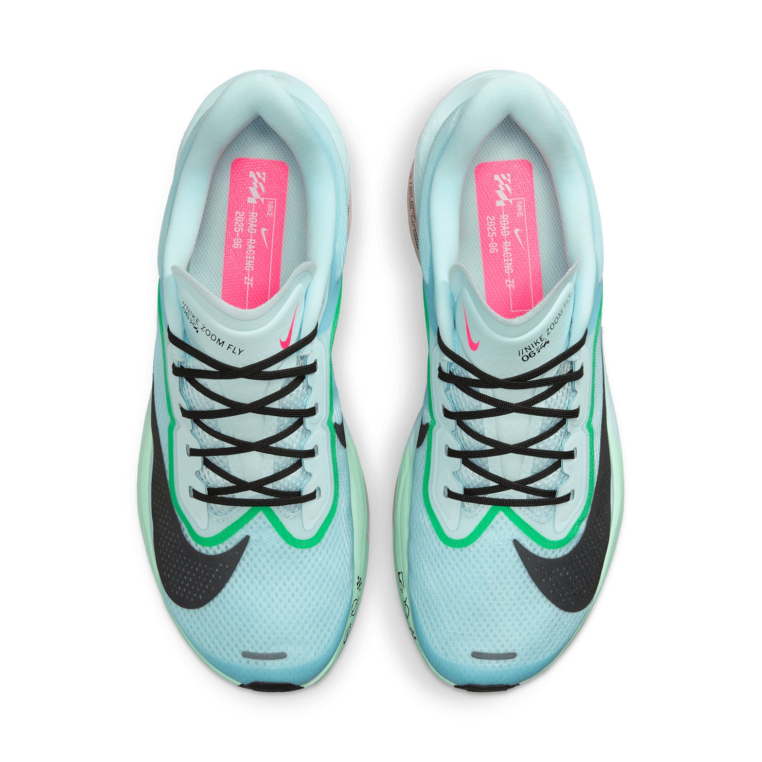 Men's Zoom Fly 6 Running Shoes Glacier Ice / Hyper Pink / Green Shock / Black - Achilles Heel