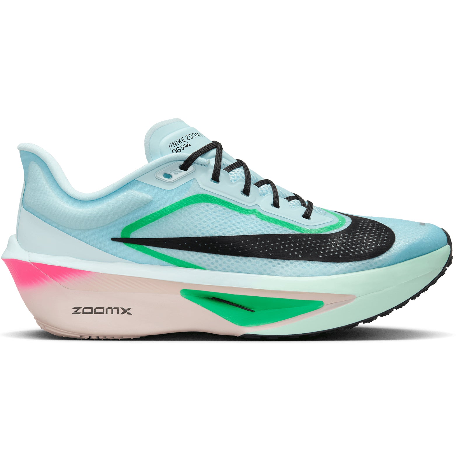 Men's Zoom Fly 6 Running Shoes Glacier Ice / Hyper Pink / Green Shock / Black - Achilles Heel