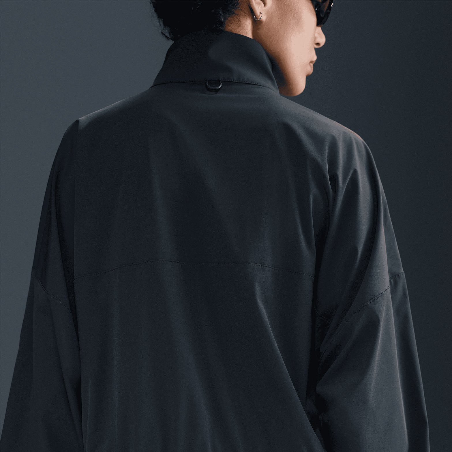 Women's 24.7 PerfectStretch Dri-FIT Oversized Full-Zip Jacket Black / Dark Smoke Grey - Achilles Heel