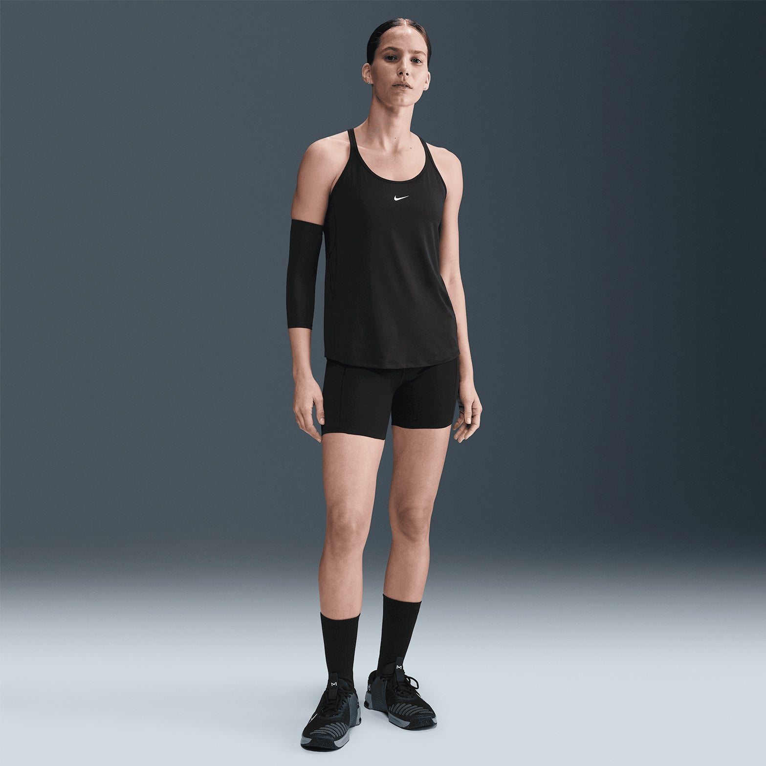 Women's Dri-FIT One Classic Strappy Tank Black / White - Achilles Heel