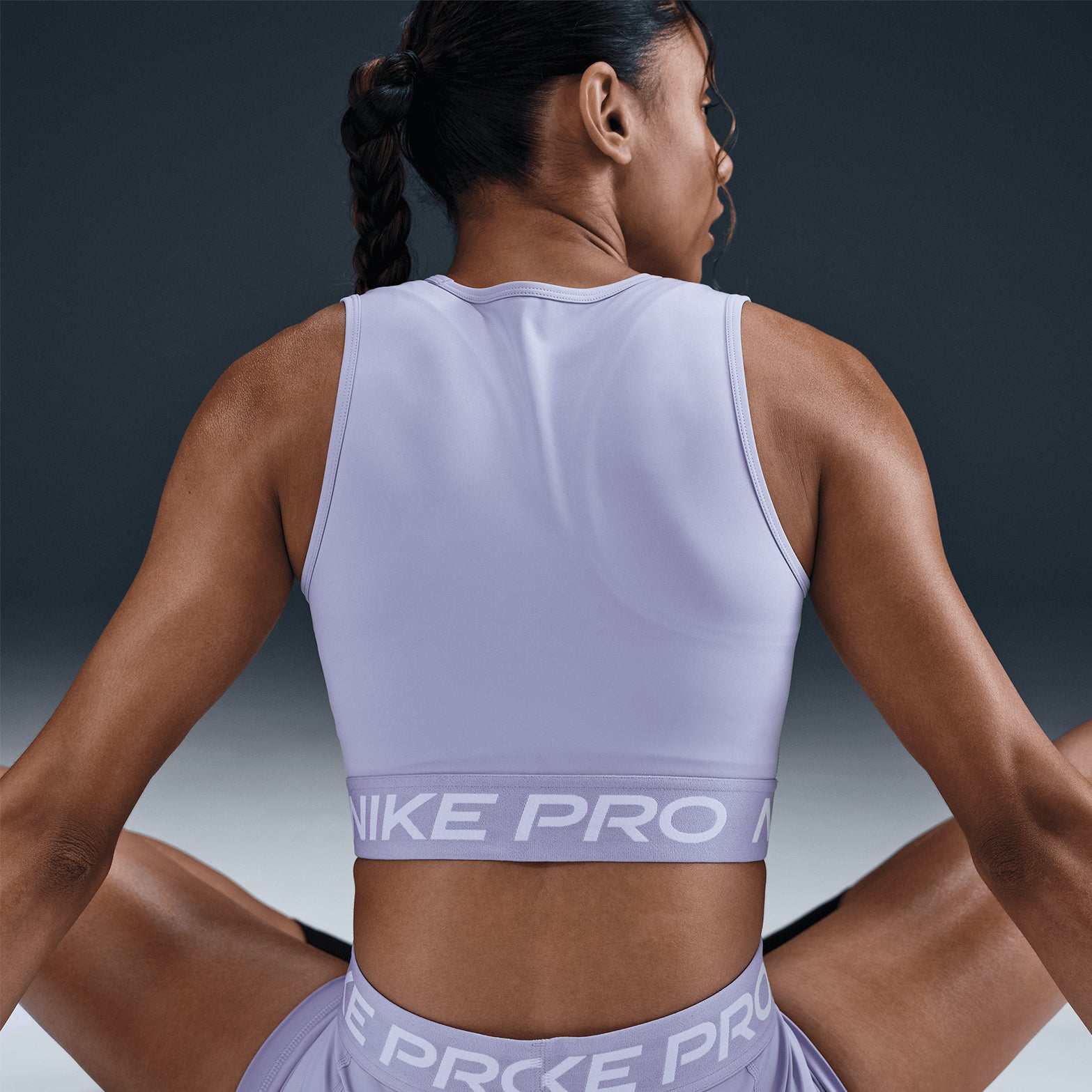 Women's Pro Dri-FIT Cropped Tank Lilac Ice / White - Achilles Heel