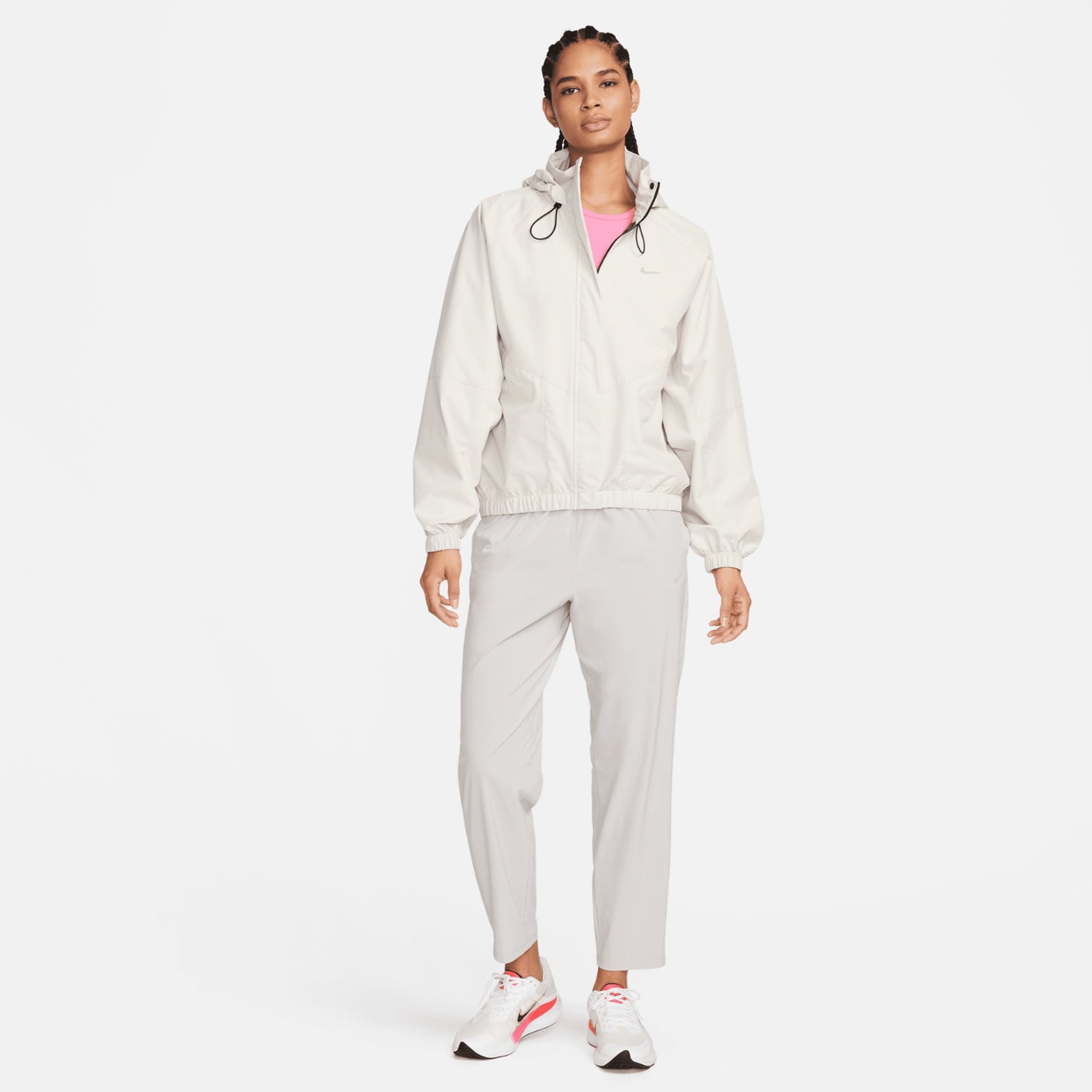 Women's Storm-FIT Swift Running Jacket Light Orewood Brown / Black / Reflective Silver - Achilles Heel