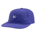 District Vision Paneled Nylon Cap Symbol Vibrant Lilac in ultralight purple with a white and red logo on the front and an adjustable strapback closure.