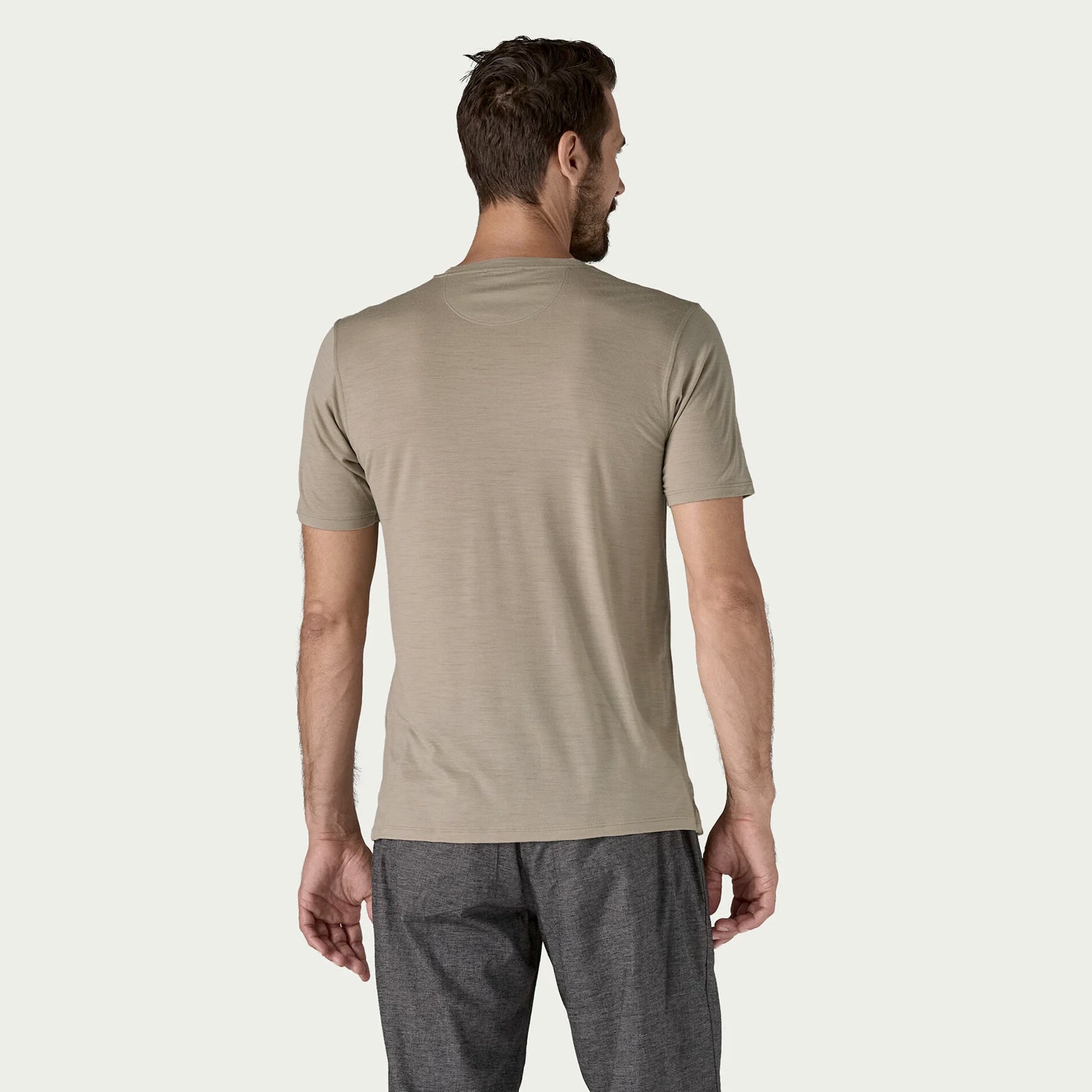 Men's Capilene Cool Merino Blend Tee Seabird Grey - Achilles Heel