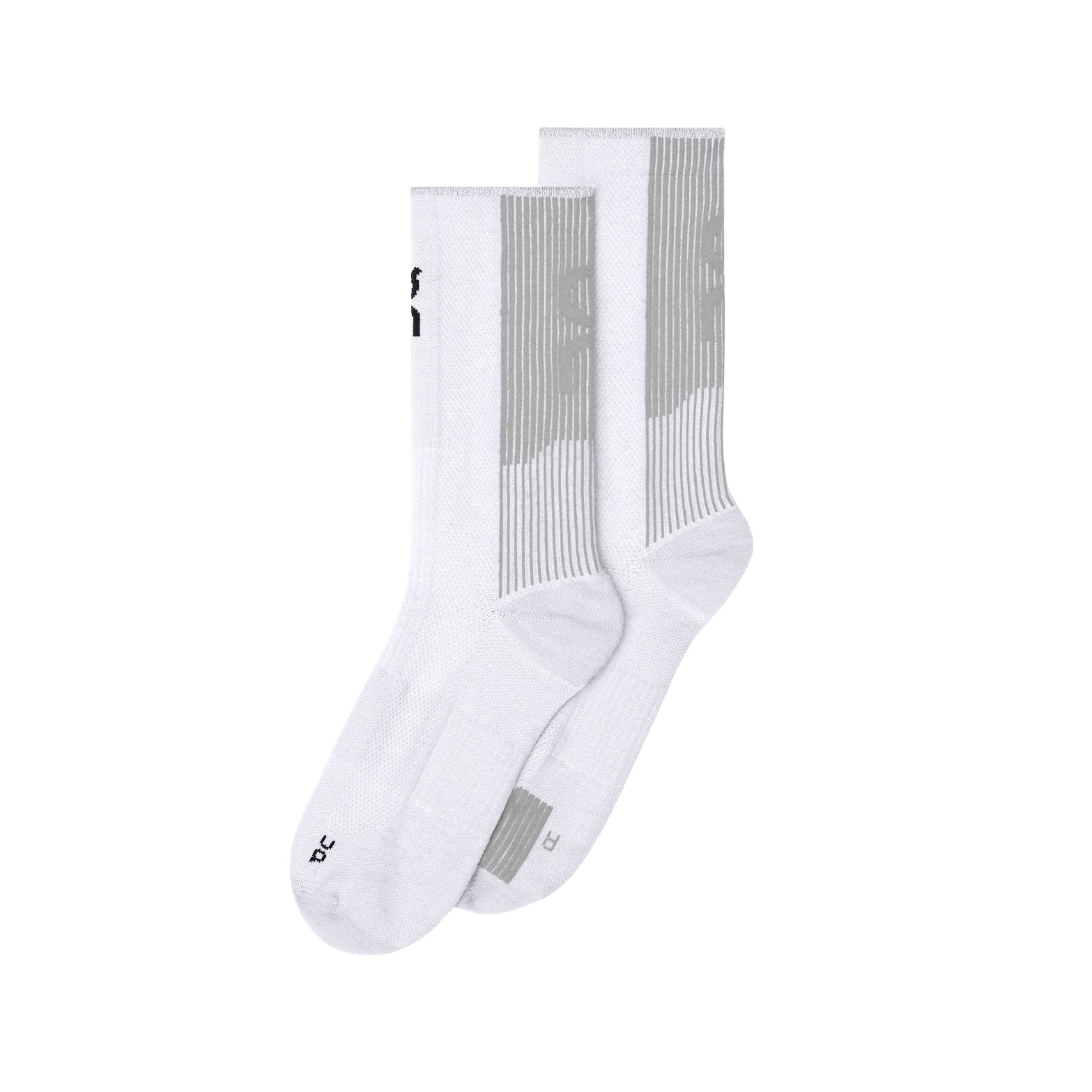On Performance Run Sock High White Glacier running socks with targeted cushioning and ventilation panels