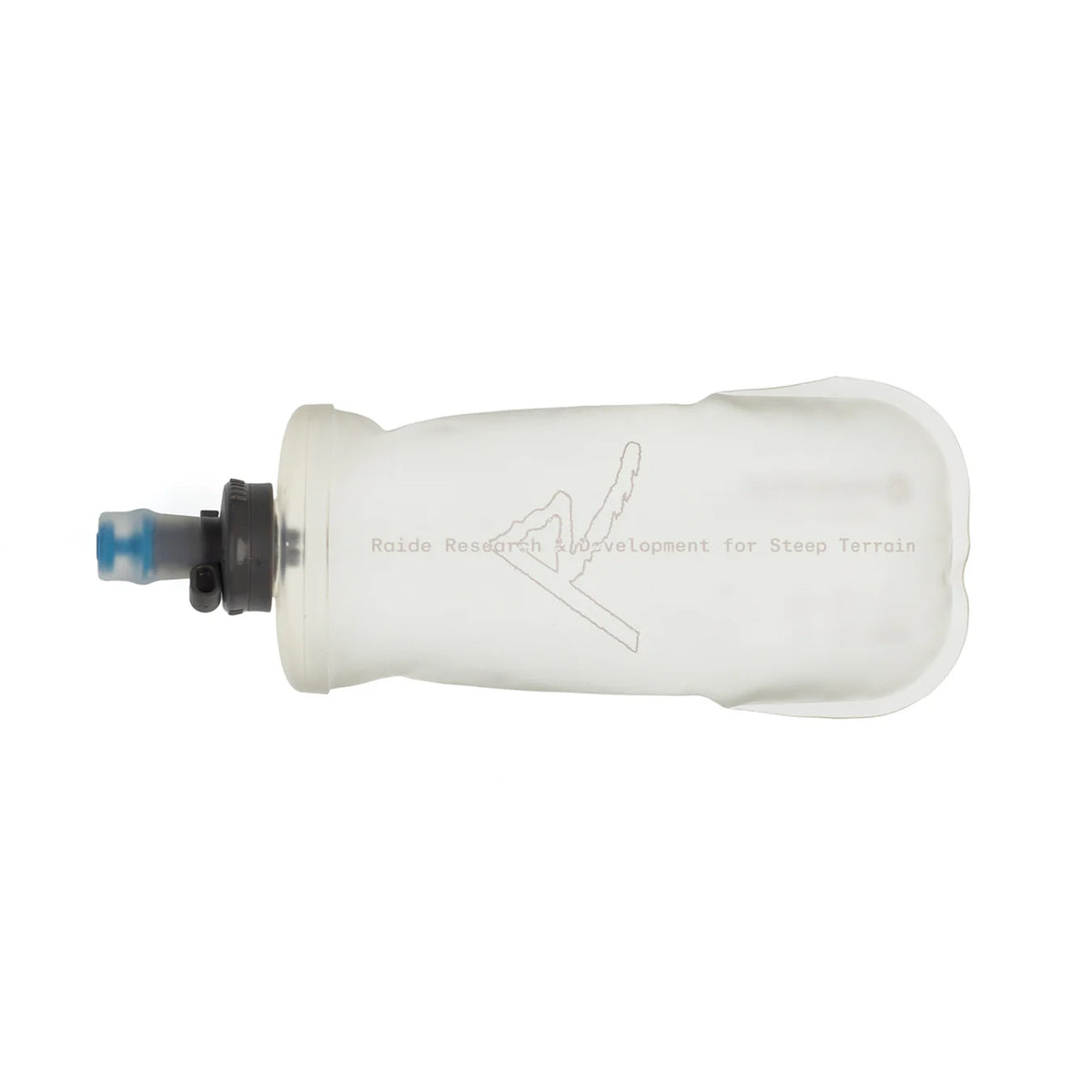 Raide TrailTech Short — product shot showing included 360ml locking cap Hydrapak soft flask alongside dusk TrailTech Short