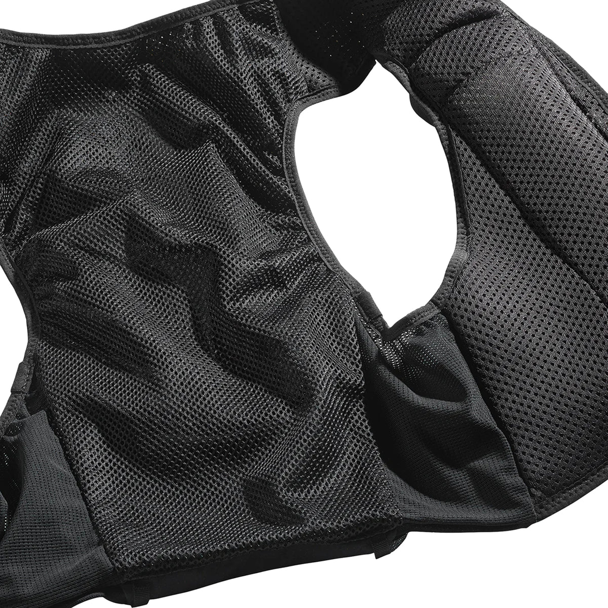 Salomon S/LAB Ultra 12 Set Running Vest Black close-up inner view showing seamless ultralight stretch construction and removable water-resistant phone bag