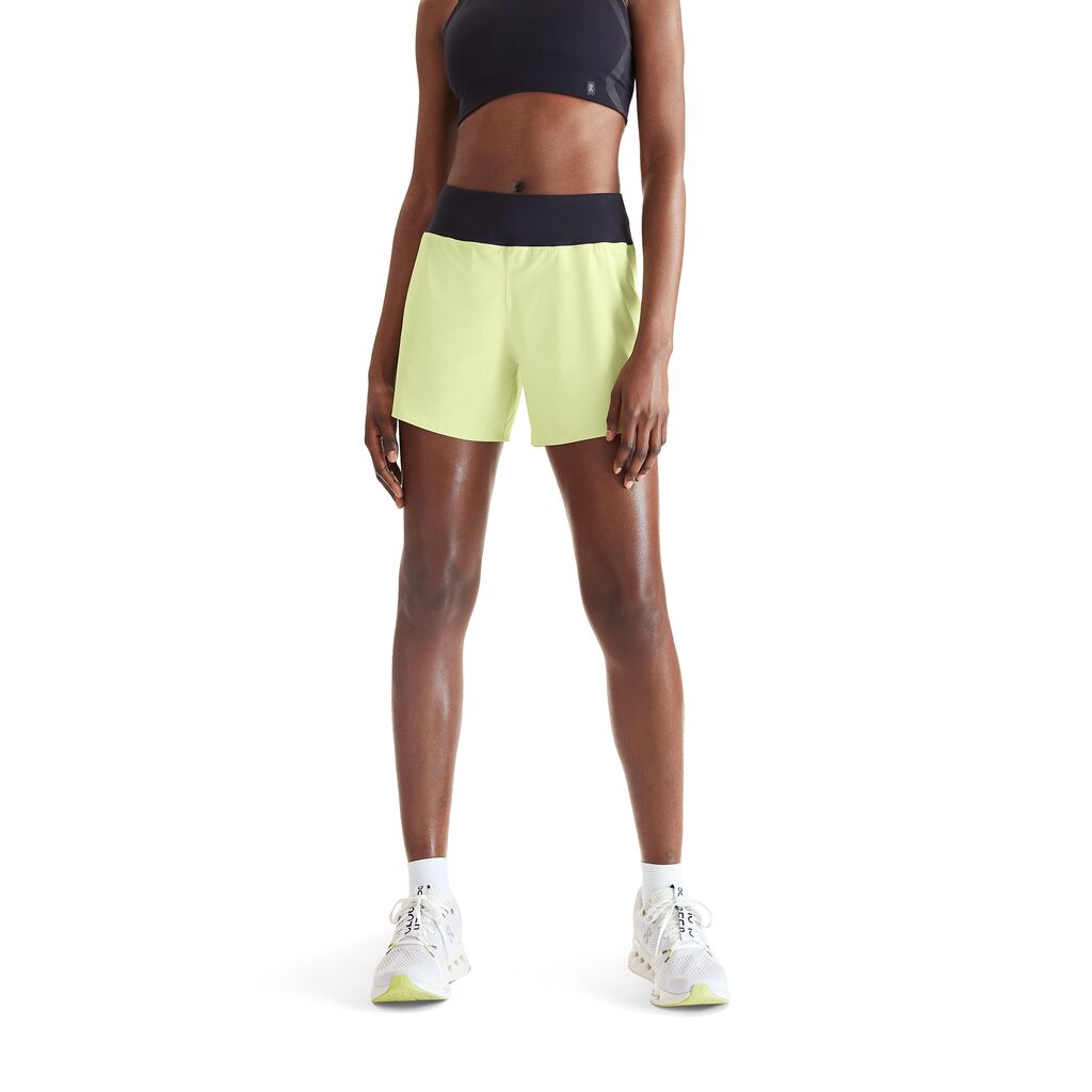 On Women's 5 Inch Running Shorts Hay / Black - Achilles Heel