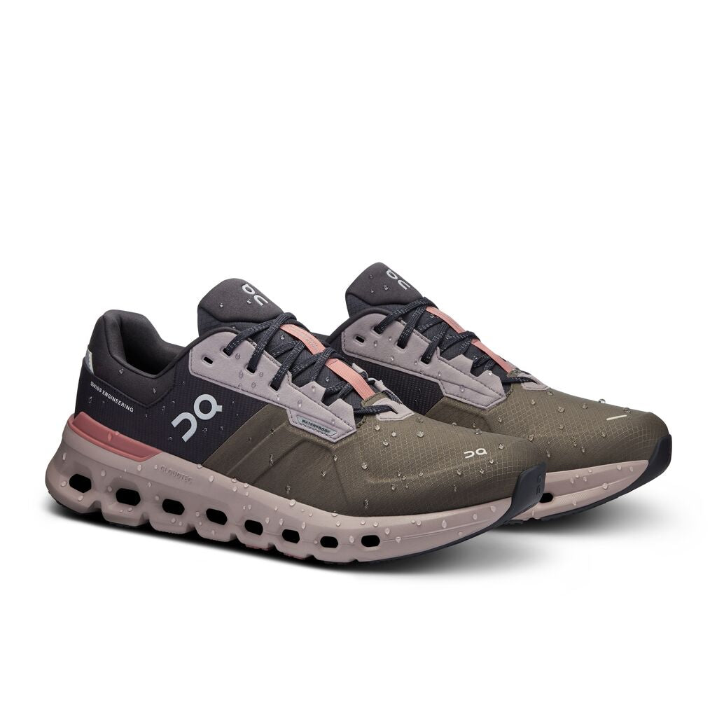 On Men's Cloudrunner 2 Waterproof Running Shoes Olive / Mahogany - Achilles Heel