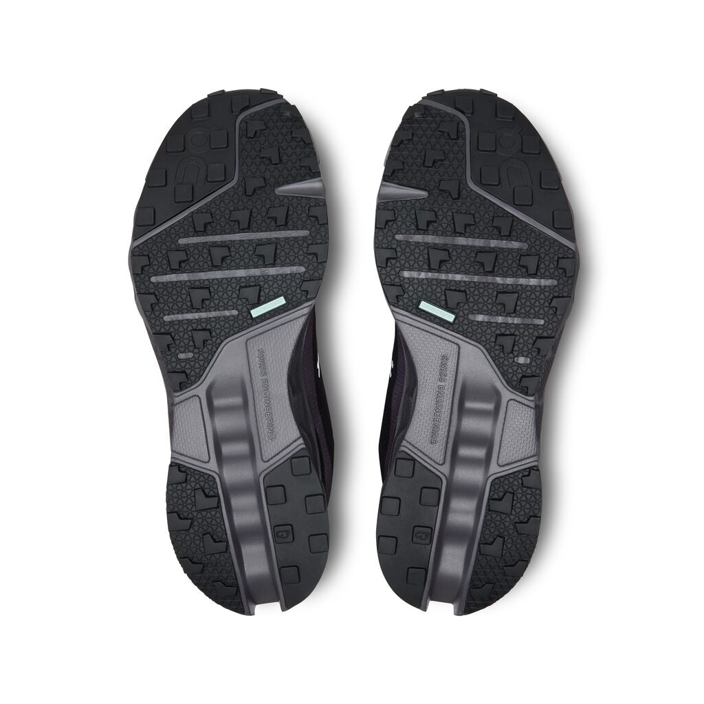 On Men's Cloudsurfer Trail Waterproof Running Shoes Black / Eclipse - Achilles Heel