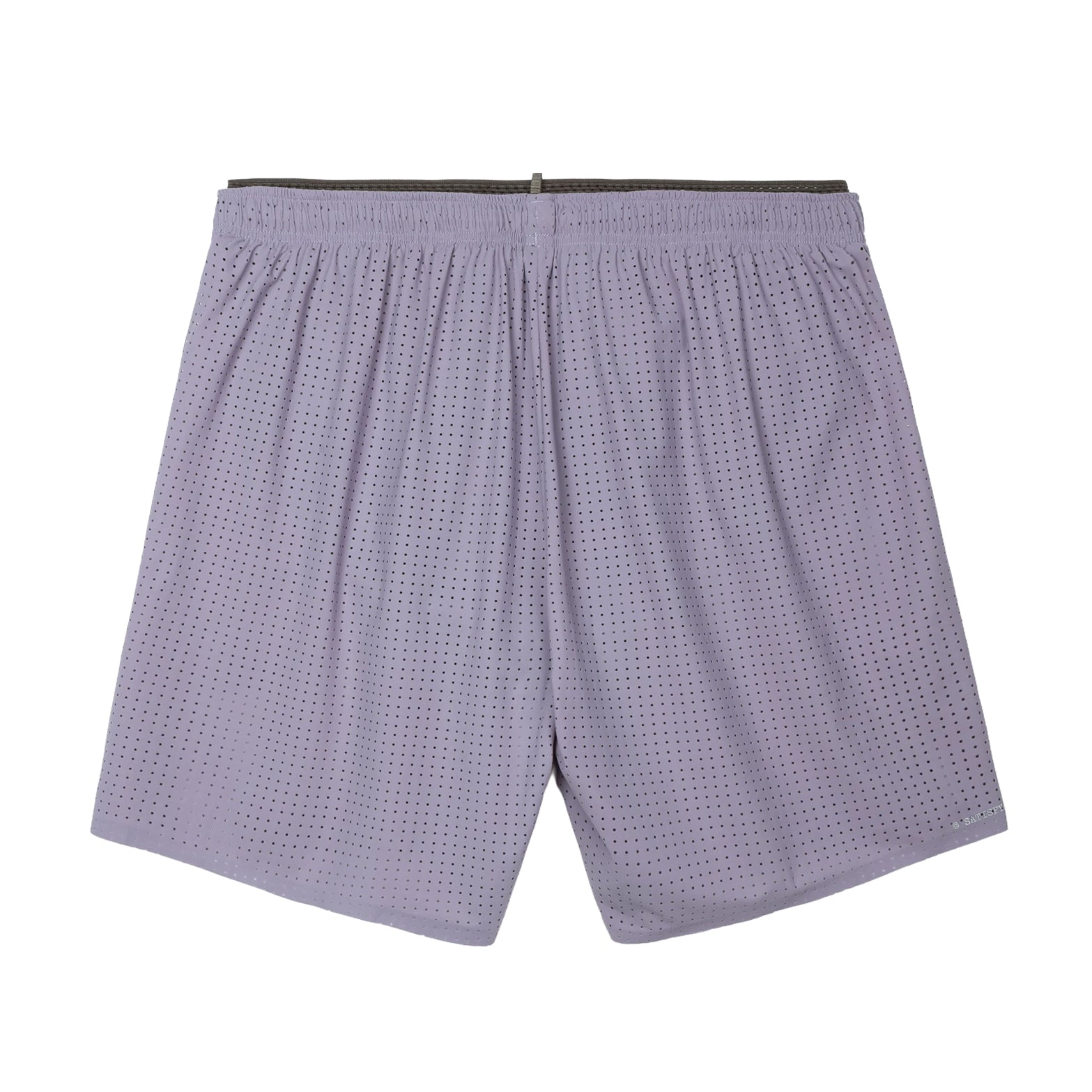Satisfy Space-O™ 5 Inch Distance Shorts in Dusk — back product shot showing bonded seam construction, two discreet back gel slots and laser punch-out perforated Space-O™ micro jersey shell