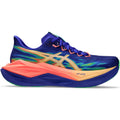 Asics Superblast 3 Running Shoes Cobalt Burst Light Orange outer side view showing dual-layer FF LEAP and FF BLAST PLUS midsole and 46.5mm stack height