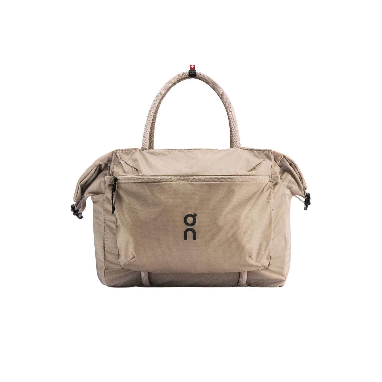 On Track Pack 35L Lite in Sand front view showing Swiss Seil handles